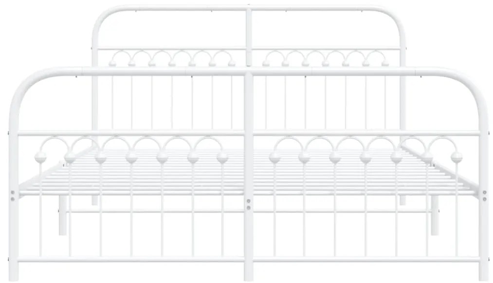 Estrutura de cama com cabeceira e pés 150x200 cm metal branco
