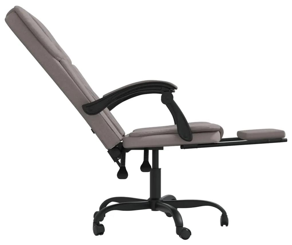 Cadeira de escritório reclinável tecido cinzento-acastanhado