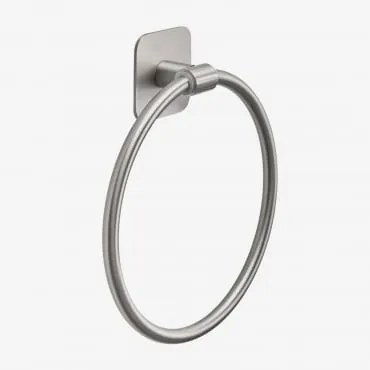 Toalheiro De Parede Ø15 Cm Para Casa De Banho Em Aço Inoxidável Ondreli Cinzento Escovado - Sklum