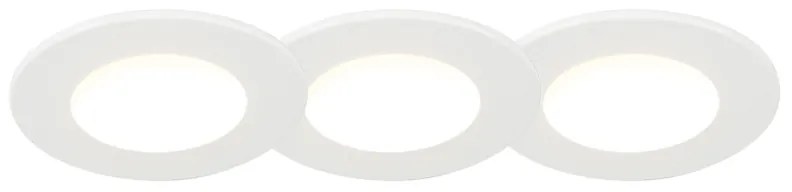 Conjunto de 3 focos embutidos para casa de banho redondos LED 5W branco à prova de água - Blanca Moderno