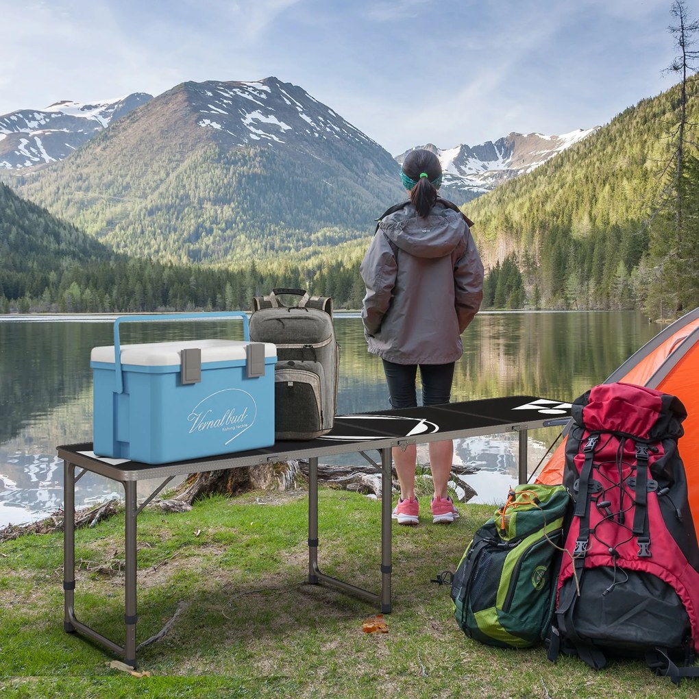 Mesa de Exterior Portátil Mesa de Piquenique Dobrável com Altura Ajust
