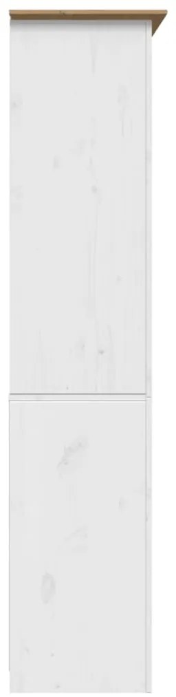 Estante BODO 82x40x173 cm madeira pinho maciça branco/castanho