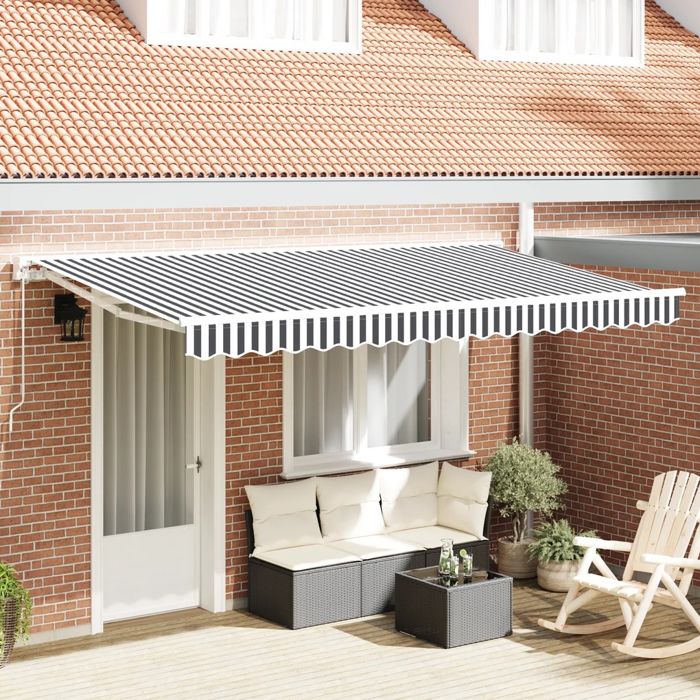 vidaXL Tecido de Substituição para Toldo de 4x2 m em Antracite e Branco
