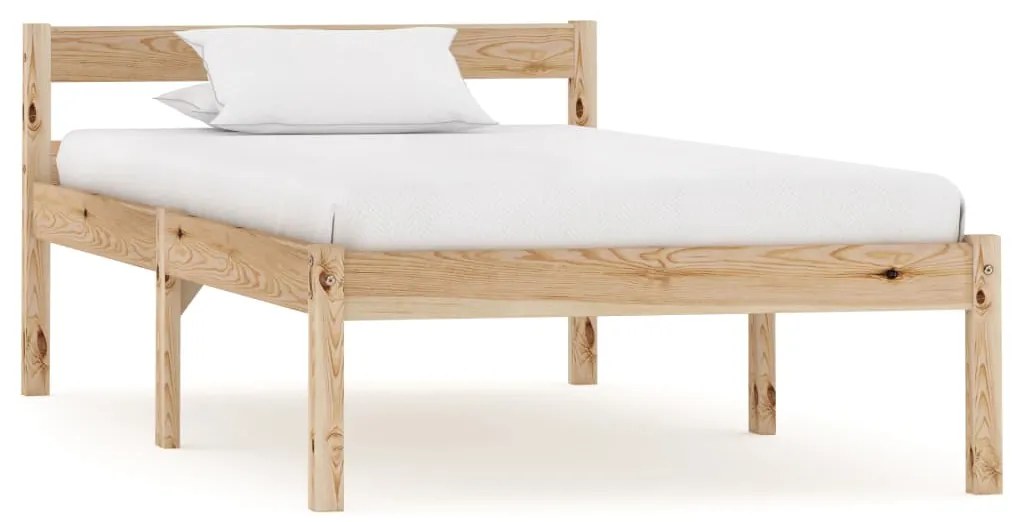 Estrutura de cama 100x200 cm madeira pinho maciço