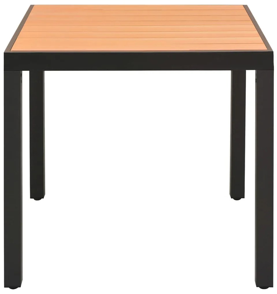 3 pcs conjunto de jantar para jardim preto e castanho