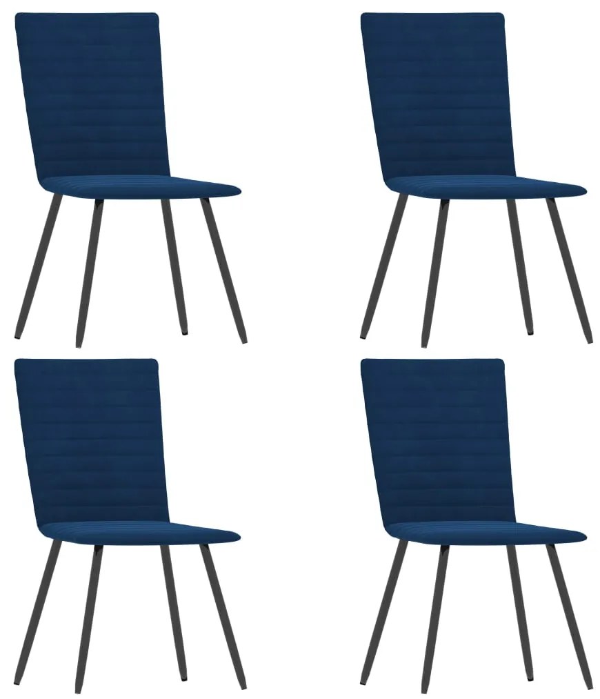 vidaXL Cadeiras de jantar 4 pcs veludo azul