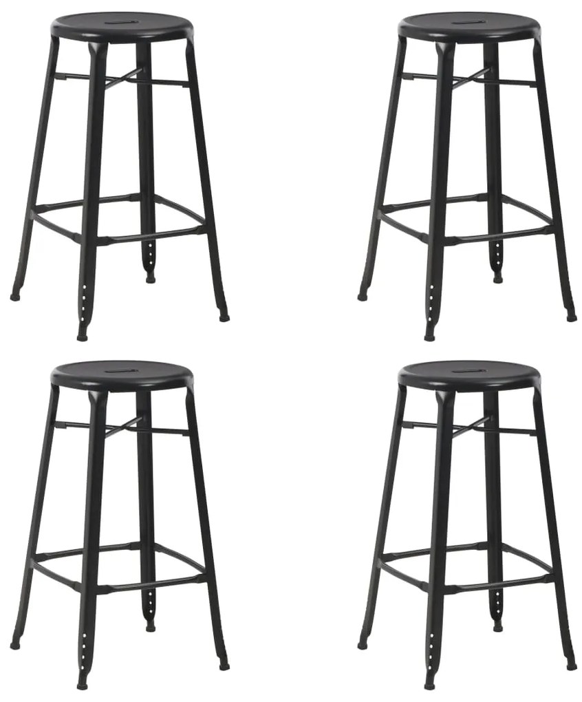 Bancos de bar 4 pcs aço preto
