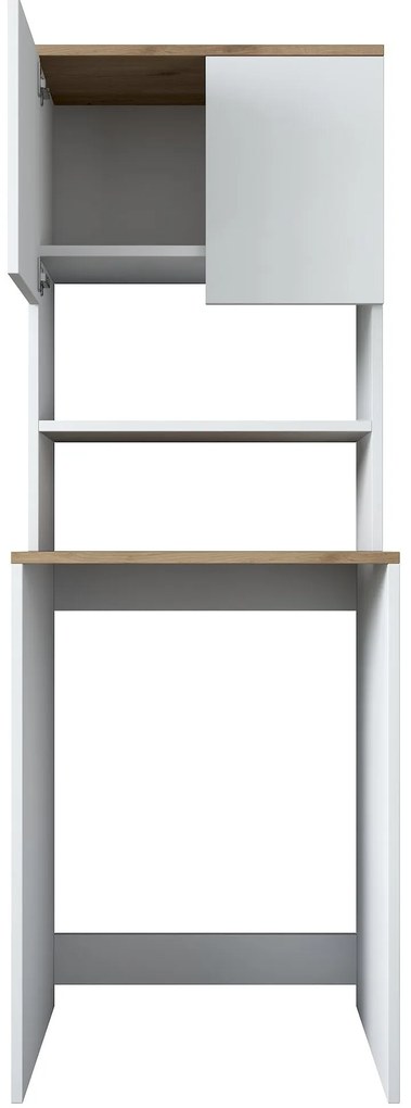 Móvel para Máquina de Lavar KD101 – Branco Nogueira – 65x183,6x60 cm