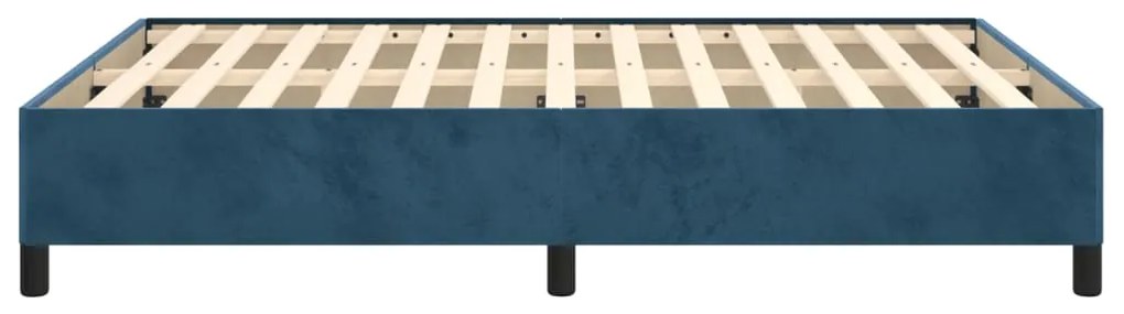 Estrutura de cama sem colchão 140x190 cm veludo azul-escuro