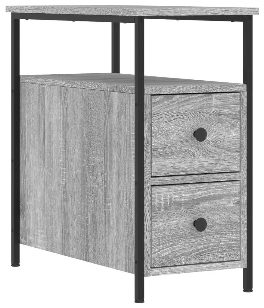 Mesas de cabeceira 2 pcs derivados madeira sonoma cinza
