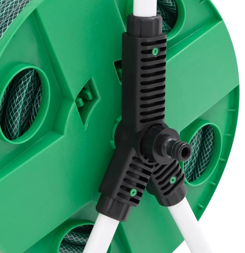 Enrolador independente com mangueira de 30 m PVC verde