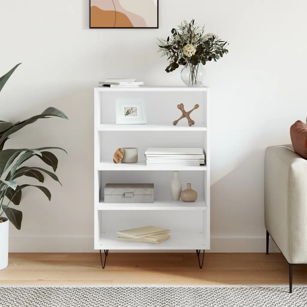 vidaXL Armário alto 57x35x90 cm derivados de madeira branco