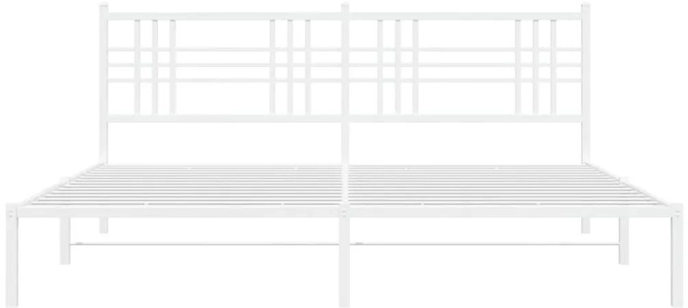 Estrutura de cama com cabeceira 200x200 cm metal branco