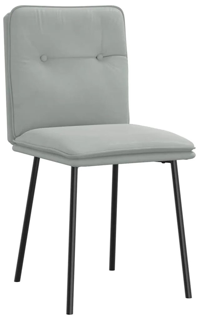 Cadeiras de jantar 6 pcs veludo cinzento-claro
