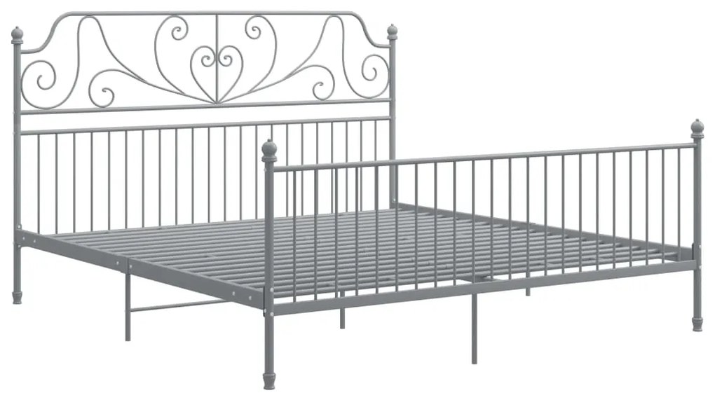 Estrutura de cama 180x200 cm metal cinzento