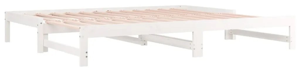 Estrutura sofá-cama de puxar 2x(90x190) cm pinho maciço branco