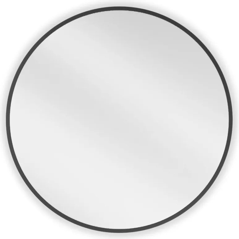 Mexen Loft espelho de casa de banho redondo 60 cm, moldura preta - 9850-060-060-000-70