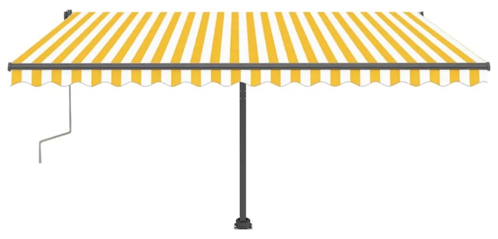 Toldo retrátil manual independente 400x300 cm amarelo e branco