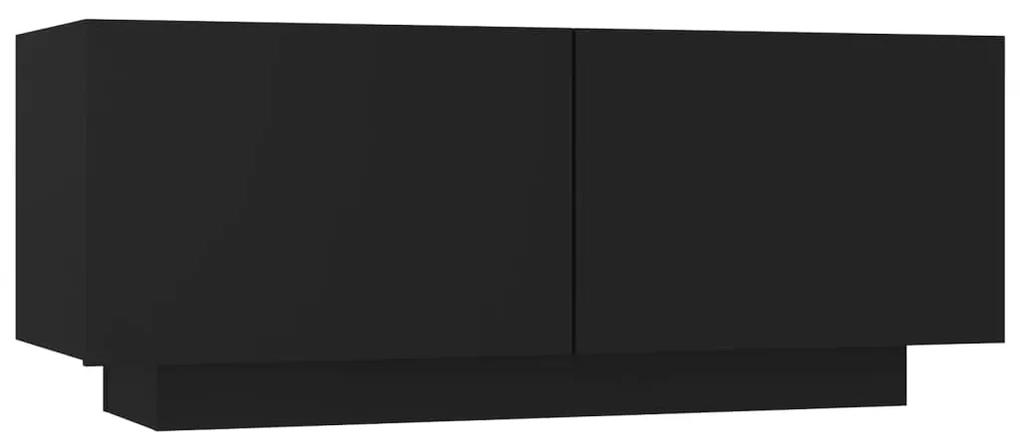 Móvel de TV 100x35x40 cm contraplacado preto