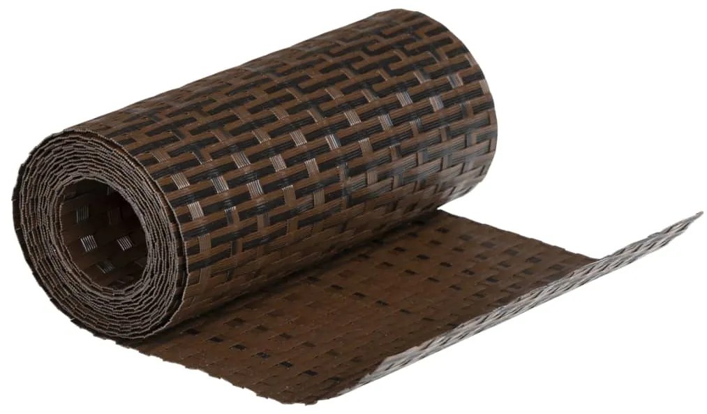 Telas de varanda 10 pcs 255x19 cm vime PE castanho e preto