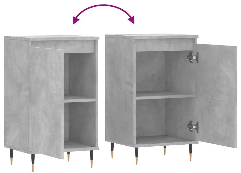 Aparadores 2 pcs 40x35x70 cm derivados de madeira cinza cimento