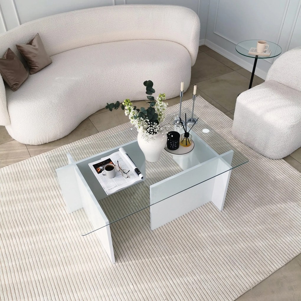 Mesa de Café Escape - Branca - 105x40x65 cm