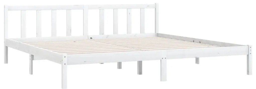 Estrutura de cama super king 180x200 cm pinho maciço branco