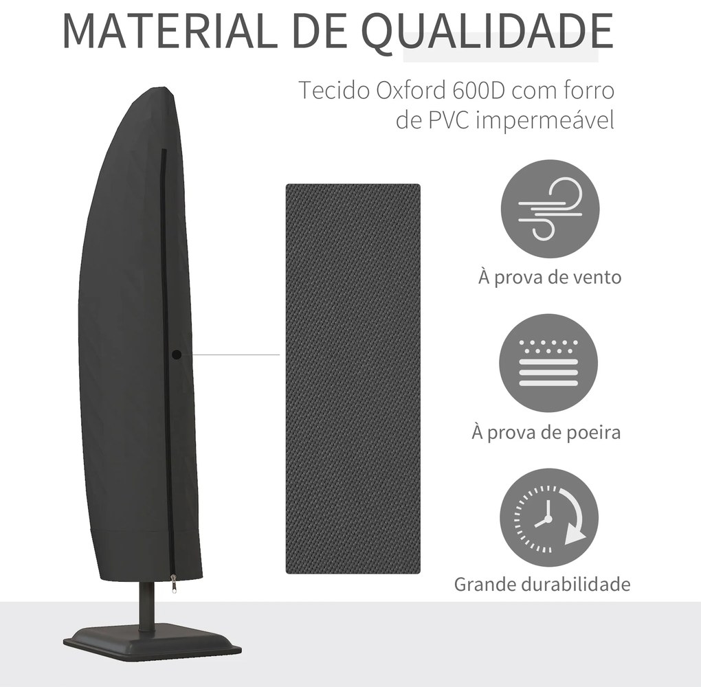 Capa Protetora de Chapéu de Sol Ø56x220 cm Capa para Chapéu de Sol Res