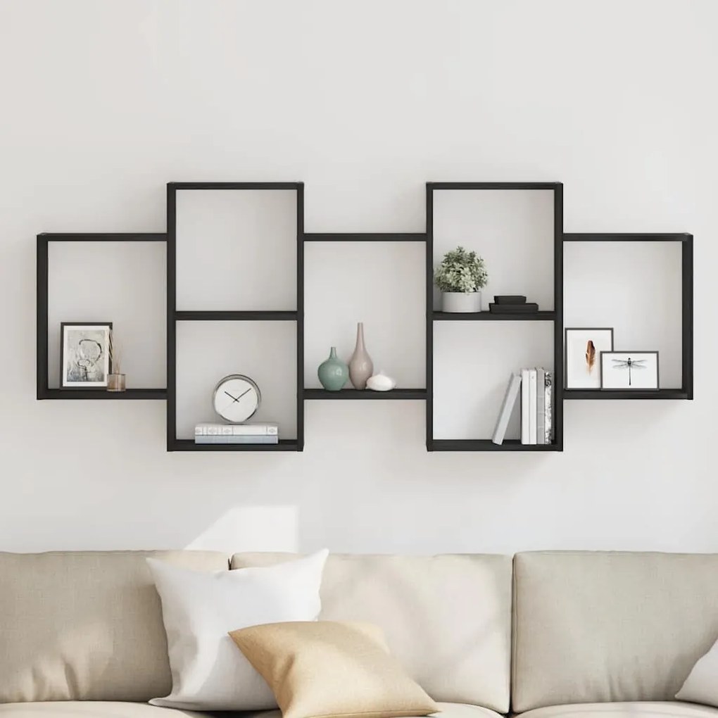 Prateleira de parede 159x18x65 cm deriv. madeira carvalho preto