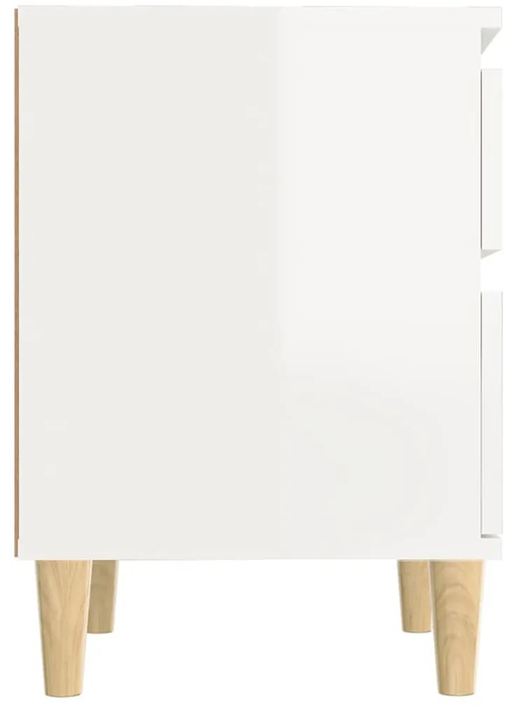 Mesa de cabeceira 40x35x50 cm branco brilhante