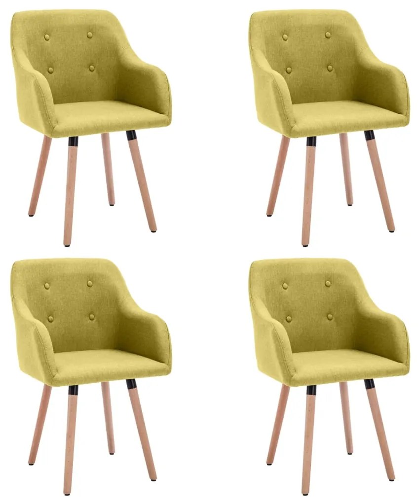 vidaXL Cadeiras de jantar 4 pcs tecido verde