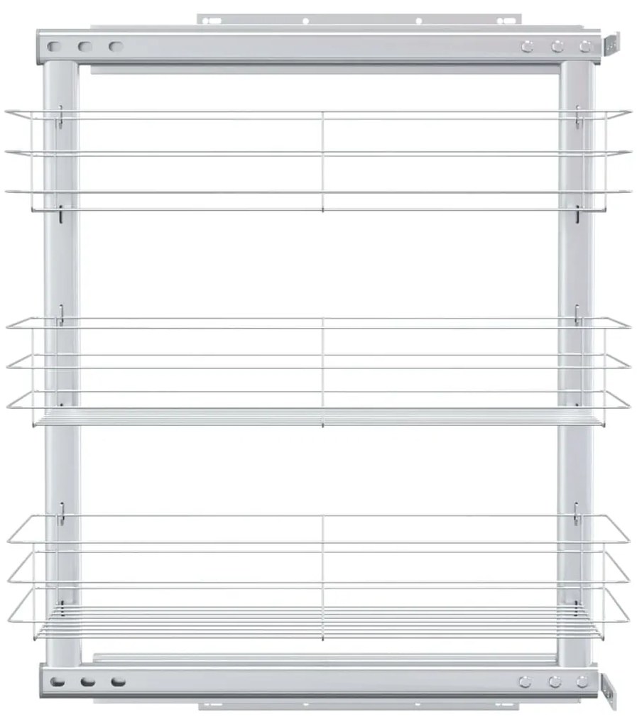 Unidade cestos arame para cozinha 3 pcs 47x25x56 cm prateado