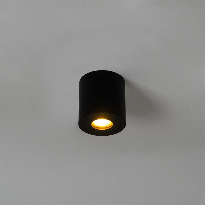 Foco de teto redondo moderno preto - Capa