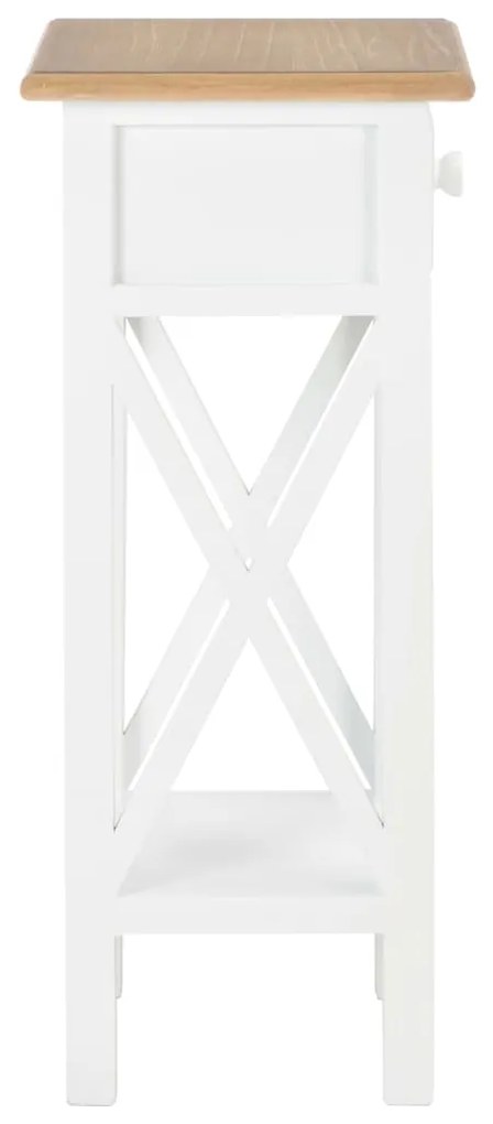 Mesa lateral 27x27x65,5 cm madeira branco