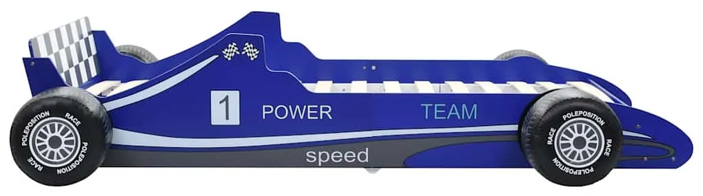 Cama carro de corrida para crianças 90x200 cm azul