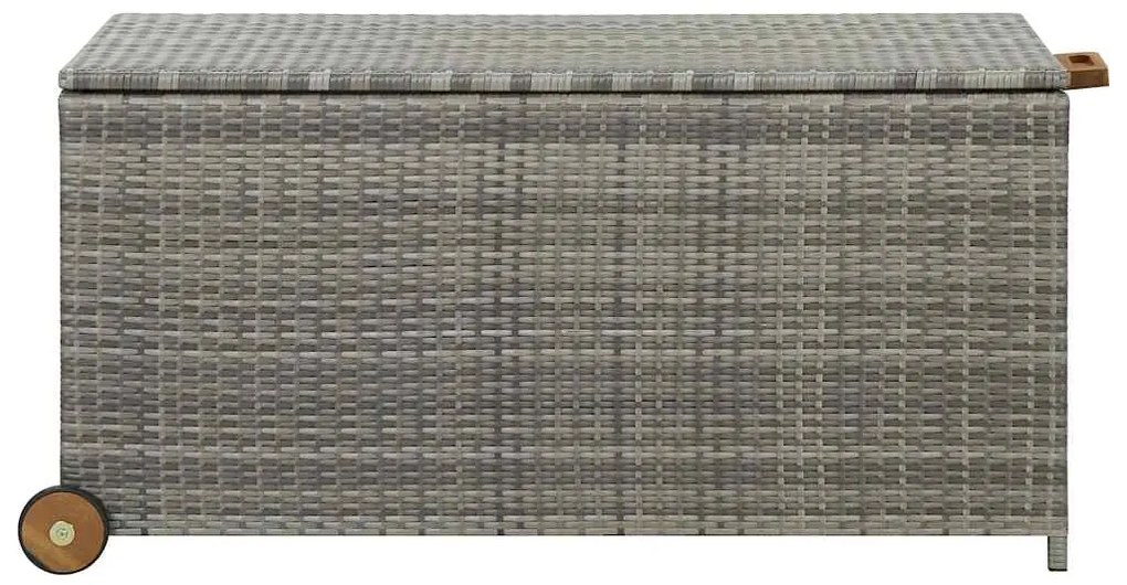 Caixa de arrumação p/ jardim 120x65x61 cm vime PE cinza-claro