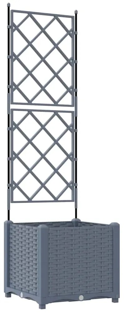 Plantadeira com Treliça Cinza Claro 40x40x143 cm
