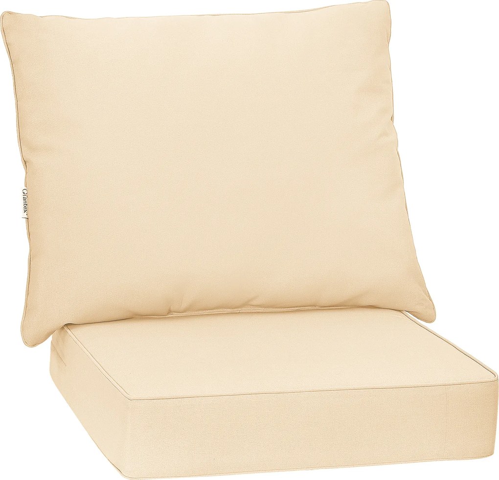Conjunto de 2 almofadas para jardim (CADEIRA NÃO INCLUIDA) com fitas antiderrapantes removíveis e enchimento macio para sofá de sala de estar, cor beg