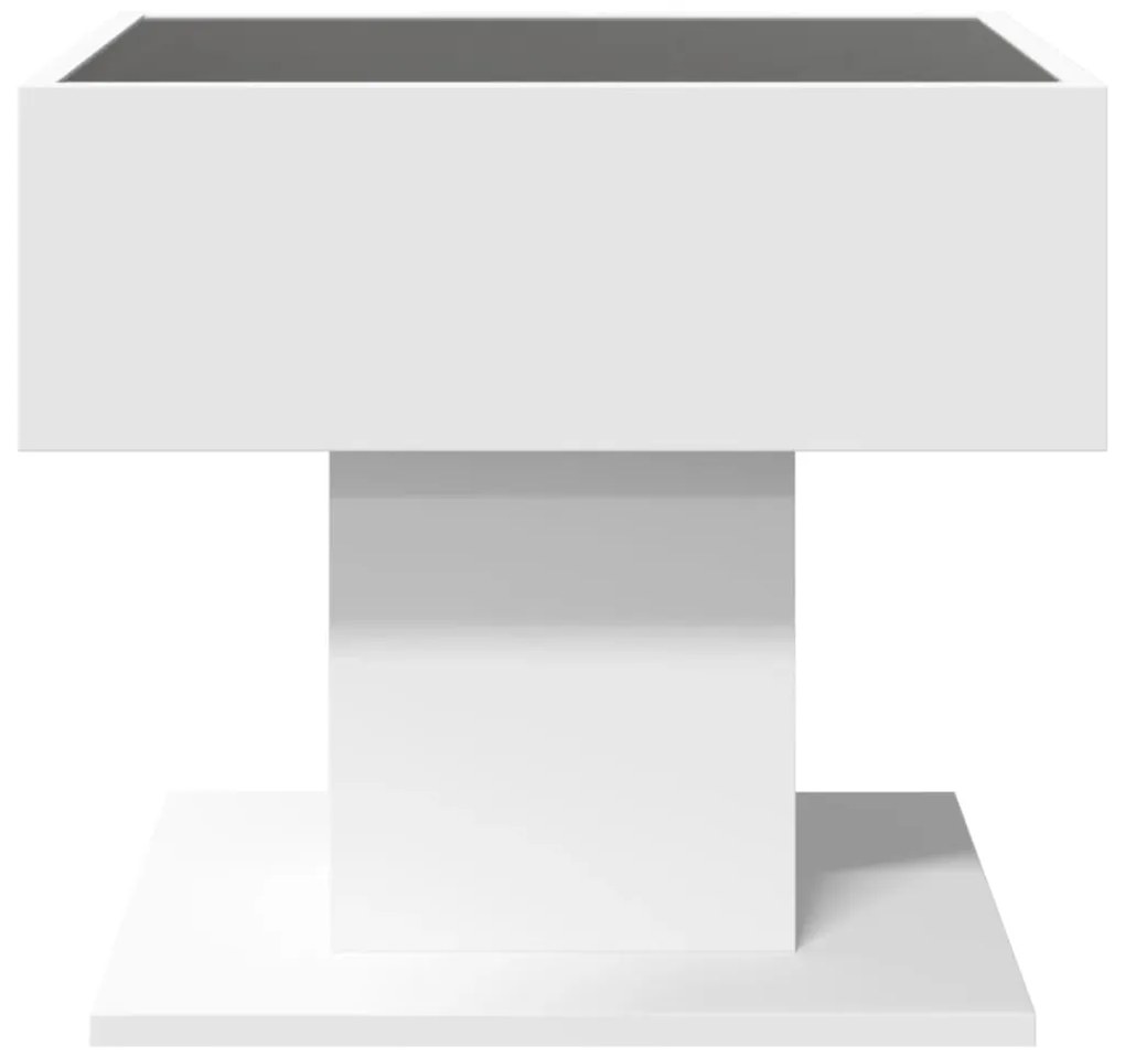 Mesa de centro c/ LEDs 50x50x45cm derivados de madeira branco