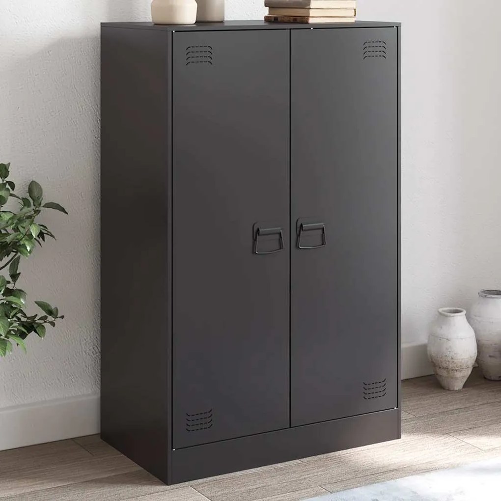 vidaXL Aparador 67x39x107 cm aço preto