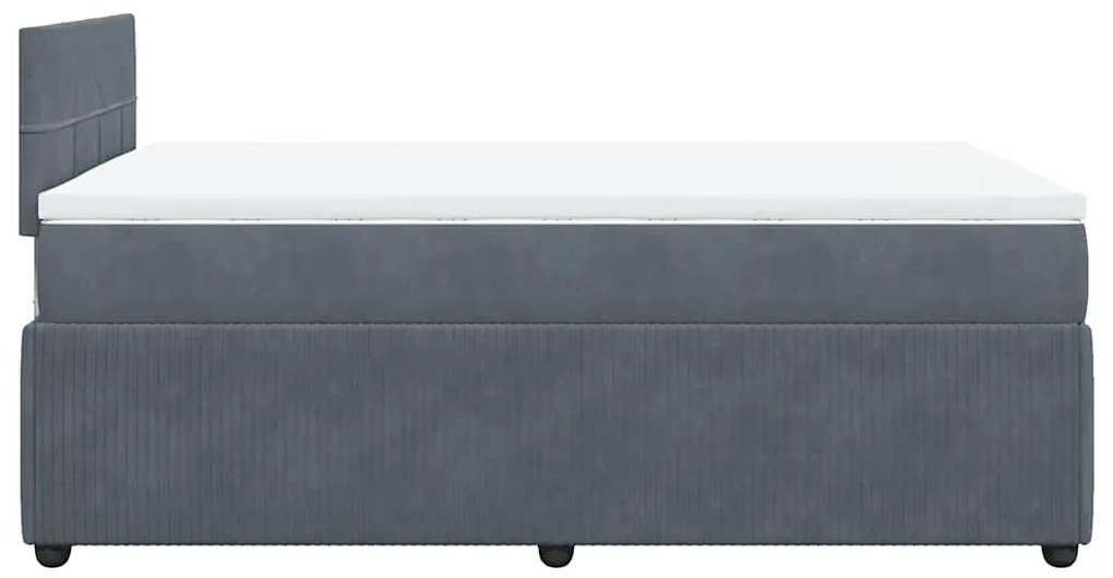 Cama boxspring com colchão 120x200 cm veludo cinzento-escuro