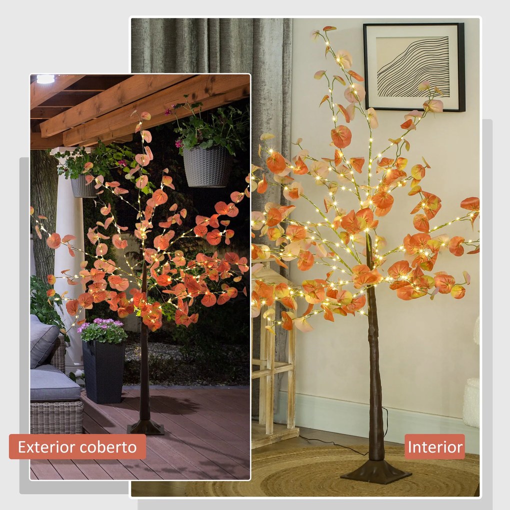 HOMCOM Árvore de Eucalipto Artificial 150 cm Árvore Artificial com 245