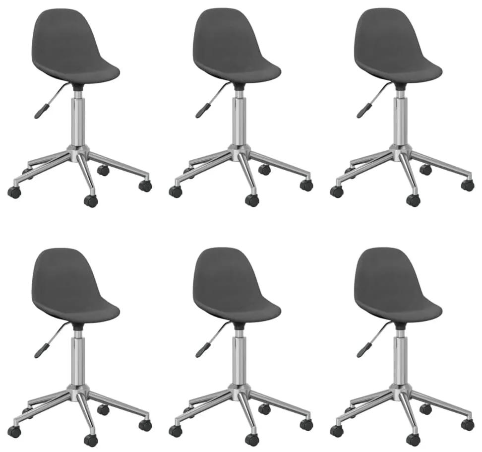 3086063 vidaXL Swivel Dining Chairs 6 pcs Dark Grey Fabric (3x333466)