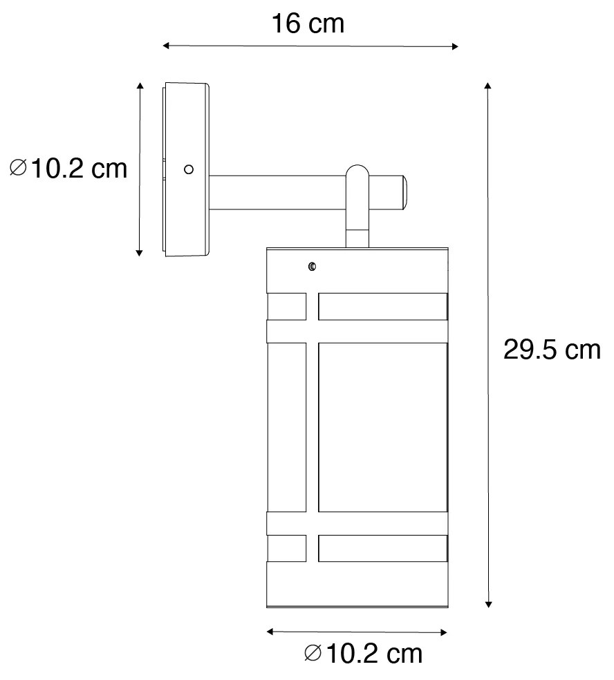 Candeeiro de parede exterior industrial castanho ferrugem IP44 - Ruben Industrial