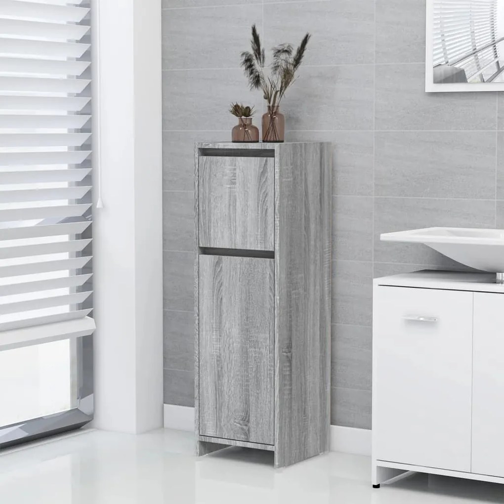 815553 vidaXL Armário WC 30x30x95 cm derivados de madeira cinzento sonoma