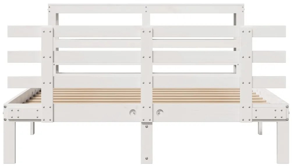 Estrutura de cama c/ cabeceira sem colchão 140x190 cm branco