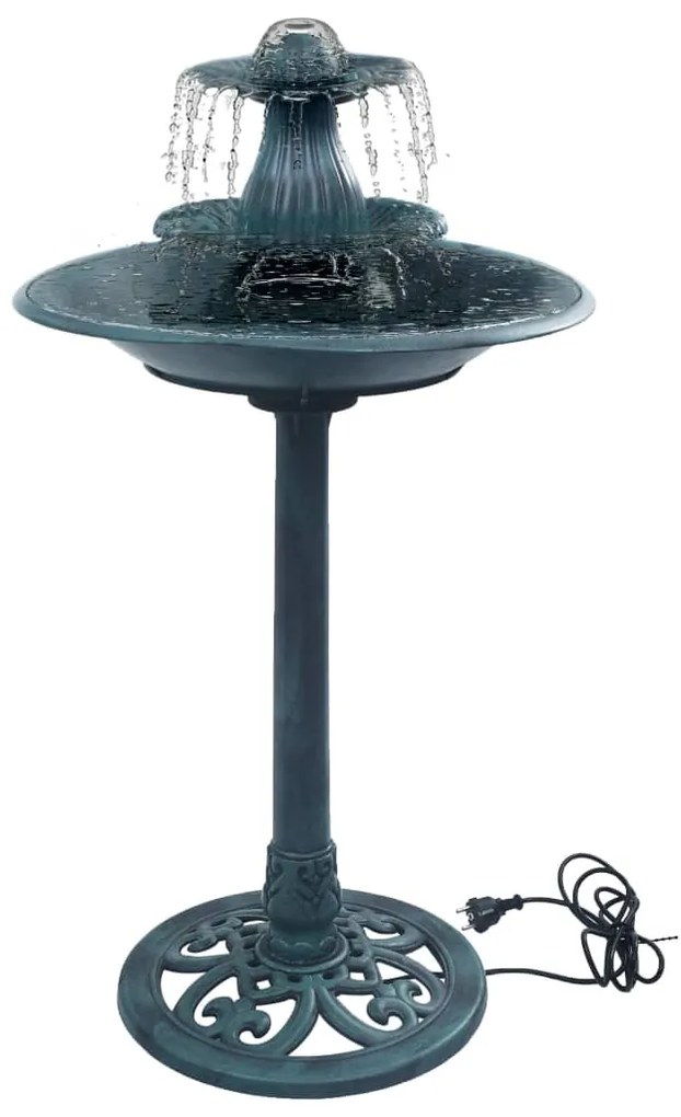 Banheira para pássaros com fonte 50x91 cm plástico verde