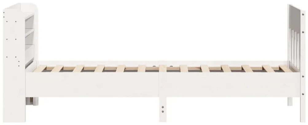 Cama sem colchão 100x200 cm madeira de pinho maciça branco