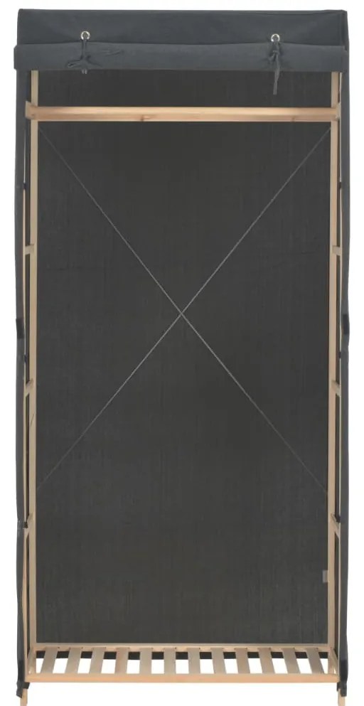 Roupeiro 79x40x170 cm tecido cinzento