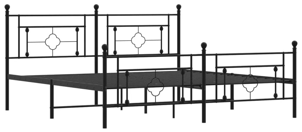 Estrutura de cama sem colchão com pés 180x200 cm preto